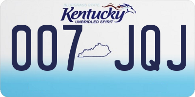 KY license plate 007JQJ
