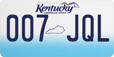 KY license plate 007JQL