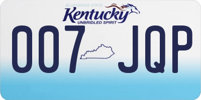 KY license plate 007JQP
