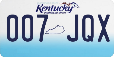 KY license plate 007JQX