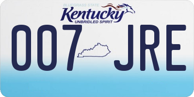 KY license plate 007JRE