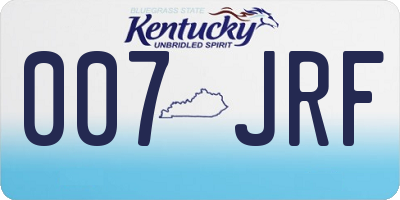 KY license plate 007JRF