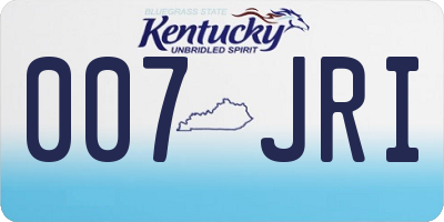 KY license plate 007JRI