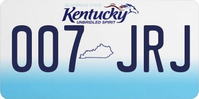 KY license plate 007JRJ