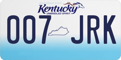 KY license plate 007JRK