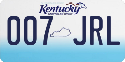 KY license plate 007JRL