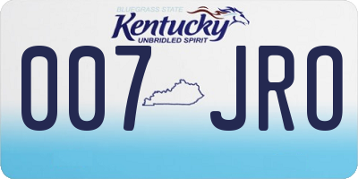 KY license plate 007JRO