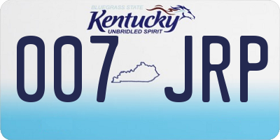KY license plate 007JRP