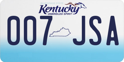 KY license plate 007JSA