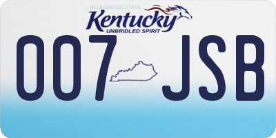 KY license plate 007JSB