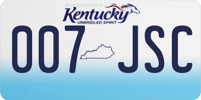 KY license plate 007JSC