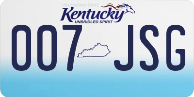 KY license plate 007JSG