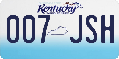 KY license plate 007JSH