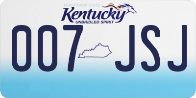 KY license plate 007JSJ