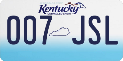 KY license plate 007JSL