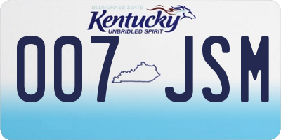 KY license plate 007JSM