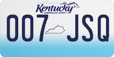 KY license plate 007JSQ