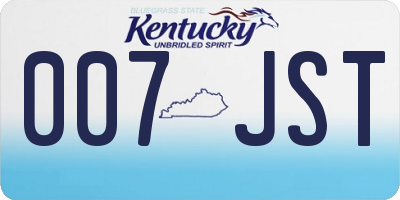 KY license plate 007JST