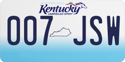 KY license plate 007JSW