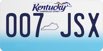 KY license plate 007JSX