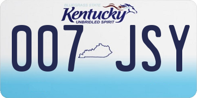KY license plate 007JSY