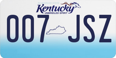 KY license plate 007JSZ