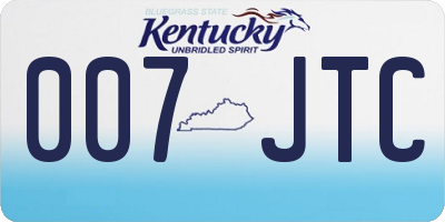 KY license plate 007JTC