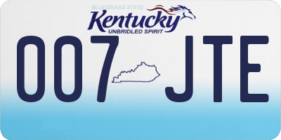 KY license plate 007JTE