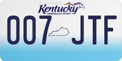 KY license plate 007JTF