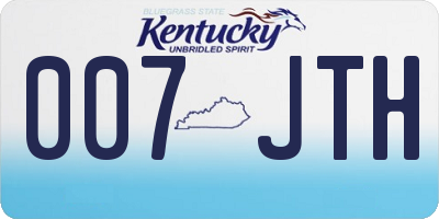 KY license plate 007JTH
