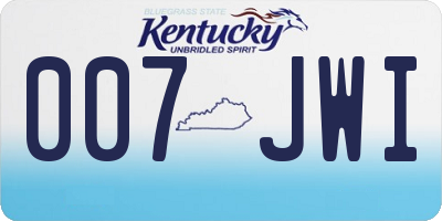 KY license plate 007JWI