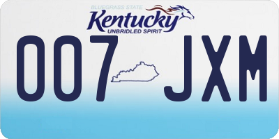KY license plate 007JXM