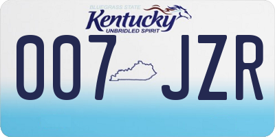 KY license plate 007JZR