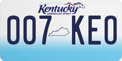 KY license plate 007KEO