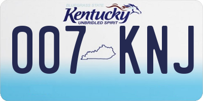 KY license plate 007KNJ