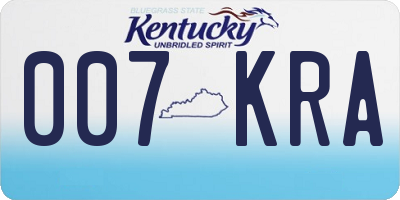KY license plate 007KRA
