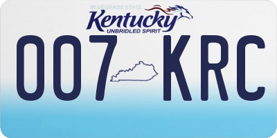 KY license plate 007KRC