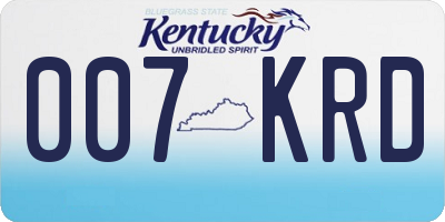 KY license plate 007KRD