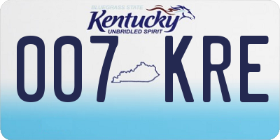 KY license plate 007KRE