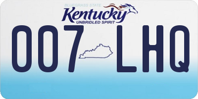 KY license plate 007LHQ