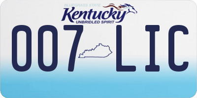 KY license plate 007LIC