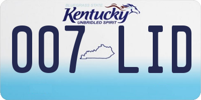 KY license plate 007LID