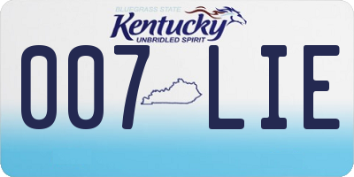 KY license plate 007LIE