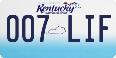 KY license plate 007LIF