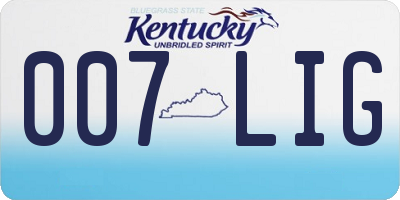 KY license plate 007LIG