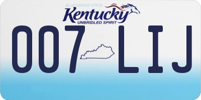 KY license plate 007LIJ