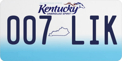 KY license plate 007LIK