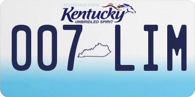 KY license plate 007LIM