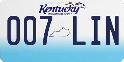 KY license plate 007LIN
