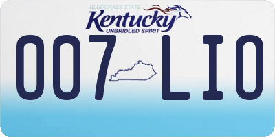 KY license plate 007LIO